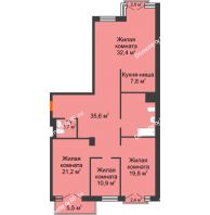 4 комнатная квартира 150,6 м² в ЖК Гранд Империалъ	, дом №2, секция 3 - планировка