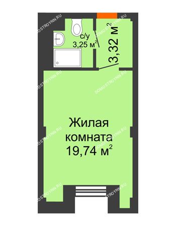 Студия 26,31 м² - Апартаменты Бирюза в Гордеевке