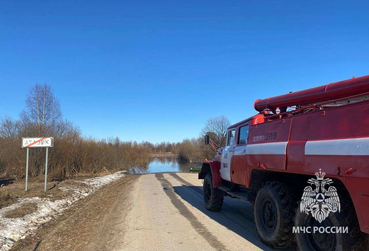 Дорогу к поселку Атазик затопило из-за паводка в Нижегородской области  - фото 1