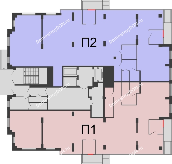 Планировка 1 этажа в доме № 2 в ЖК Аврора
