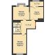 2 комнатная квартира 68,47 м² в ЖК Сердце, дом 1 - планировка