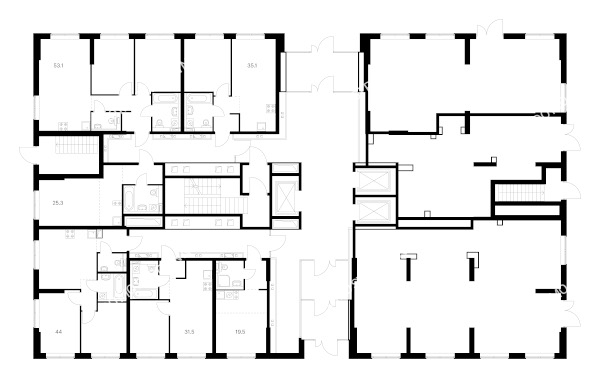 Планировка 1 этажа в доме корпус 3 в ЖК Савин парк