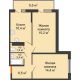 2 комнатная квартира 51,9 м² в ЖК Акварели-2, дом Литер 4 - планировка