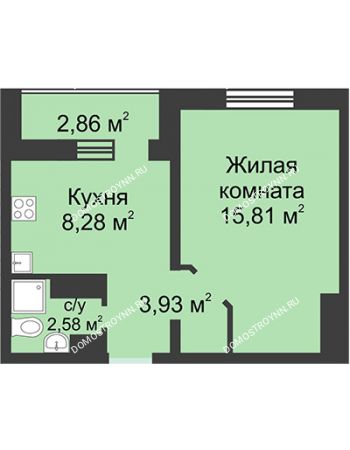 1 комнатная квартира 32,03 м² в ЖК Корабли, дом № 1