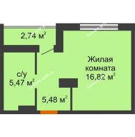 1 комнатная квартира 29,14 м² в Жилой Район Никольский, дом ГП-54 - планировка