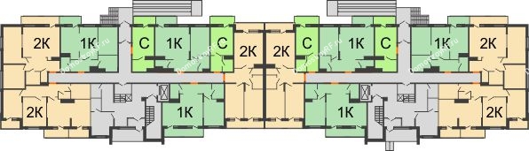 Планировка 1 этажа в доме Литер 2 в МКР Родные просторы