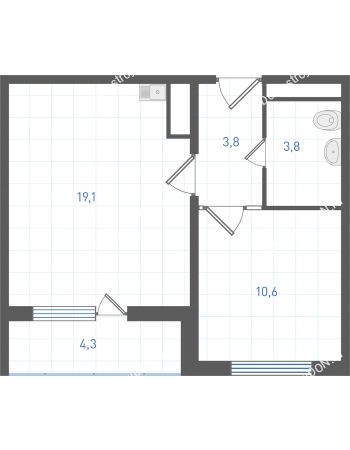 1 комнатная квартира 39,3 м² в ЖК Левенцовка парк, дом Корпус 8-12.2