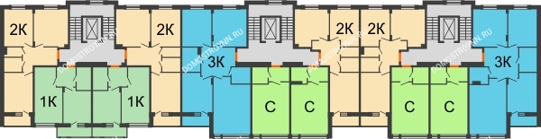 Планировка 2 этажа в доме № 35 в ЖК Новая Кузнечиха