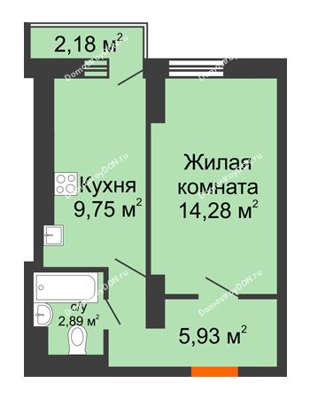1 комнатная квартира 32,74 м² в ЖК Мечников, дом ул. Мечникова, 37