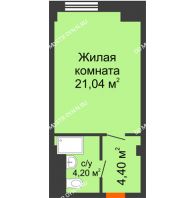 Апартаменты-студия 29,64 м², Апартаменты Бирюза в Гордеевке - планировка