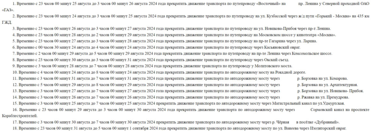 18 путепроводов и мостов перекроют в Нижнем Новгороде с 24 по 31 августа - фото 2