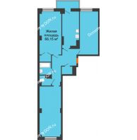 3 комнатная квартира 101,72 м² в ЖК Сокол Градъ, дом Литер 1 (8) - планировка