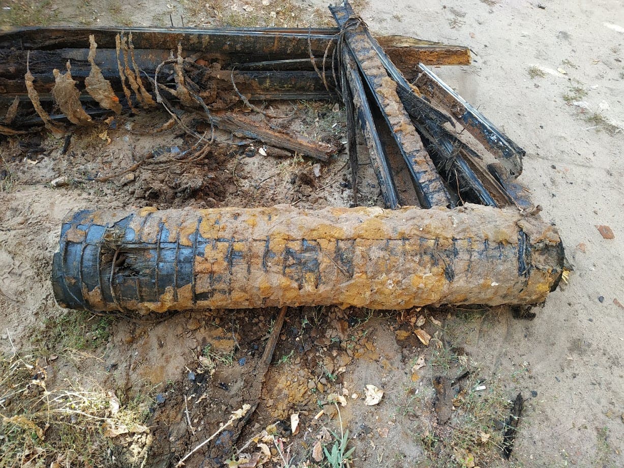 100 - летний деревянный трубопровод нашли в Воронеже при перекладке сетей