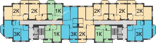 Планировка 2 этажа в доме Литер 4 в ЖК Южный Берег