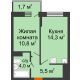 1 комнатная квартира 36,3 м² в Фруктовый квартал Абрикосово, дом Литер 3 - планировка