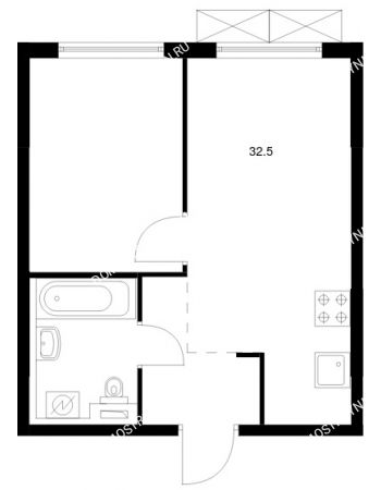 1 комнатная квартира 32,5 м² в ЖК Савин парк, дом корпус 8