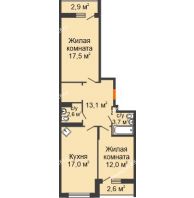 2 комнатная квартира 71,49 м² в Макрорайон Амград, дом № 4 - планировка