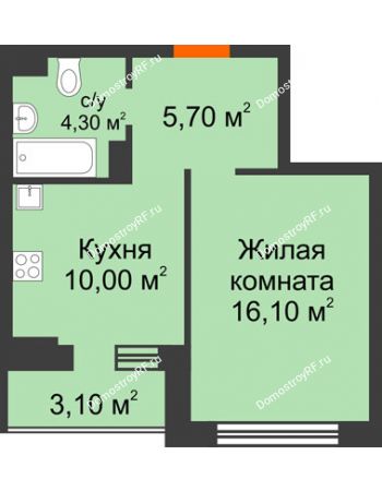 1 комнатная квартира 37,7 м² в МКР Почтовый, дом Литер 18