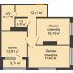 2 комнатная квартира 72,34 м², ЖК Гран-При - планировка