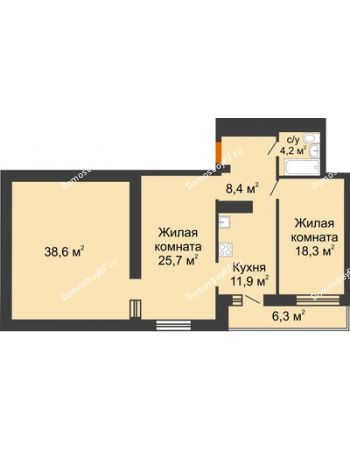 1 комнатная квартира 68,5 м² в ЖК GRAFF HOUSE (ЖК ГРАФ ХАУС), дом Секция 1А
