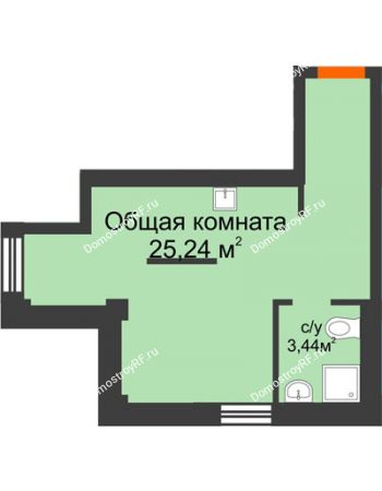 1 комнатная квартира 28,7 м² в Микрорайон Новая жизнь, дом позиция 19