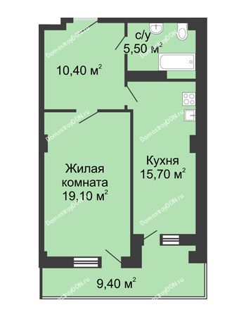 1 комнатная квартира 55,4 м² - ЖК Дом на Береговой