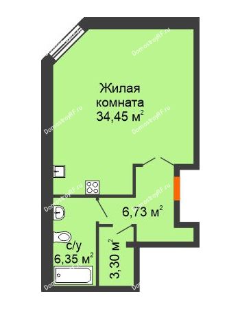 Студия 50,83 м² в ЖК Вознесенский, дом 2 этап