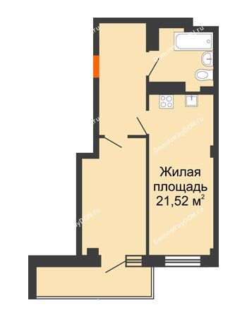 2 комнатная квартира 41,15 м² в ЖК Сокол Градъ, дом Литер 2
