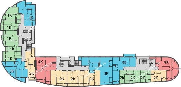 ЖК Адмирал - планировка 3 этажа